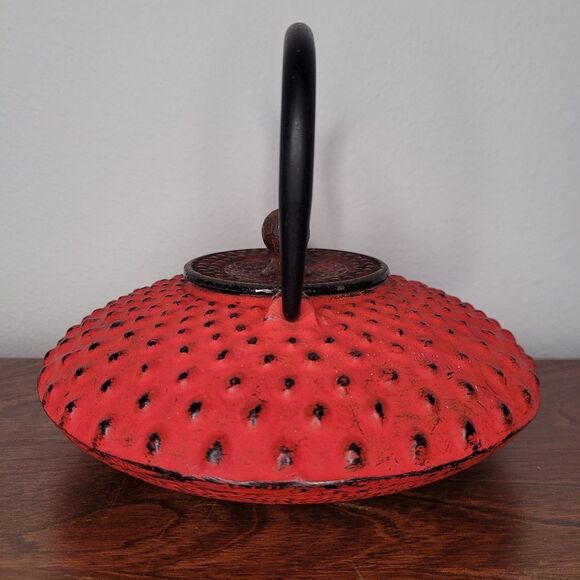 Japanese Cast Iron Tea Kettle Red Dragon - Picture 4 of 8